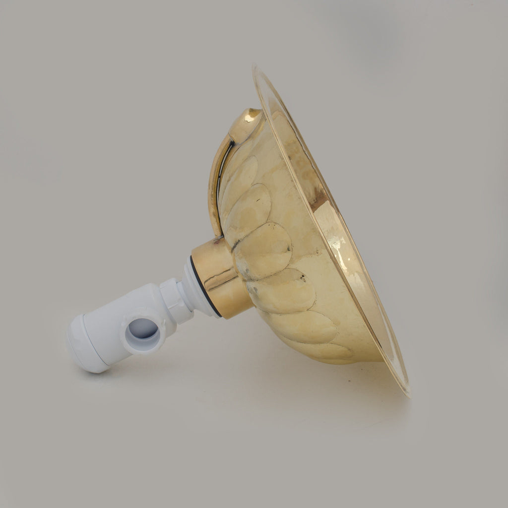 Petal-Etched Solid Brass Oval Drop-In Sink