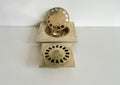 Solid Brass Floor Drain, Unlacquered Square Shower Drain
