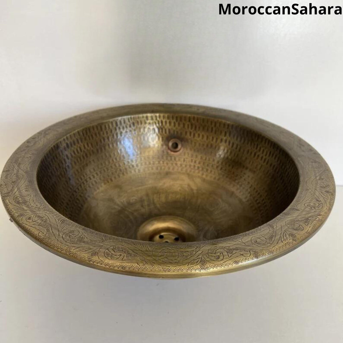 Hand Hammered Bronze Bathroom Sink: Moroccan Antique Design