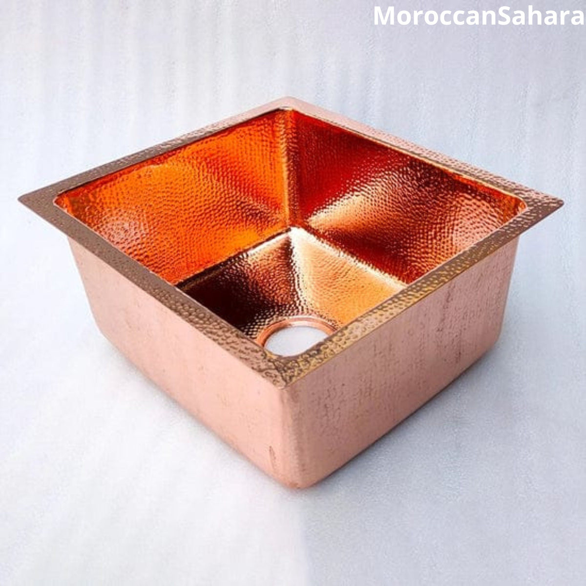 Handcrafted Unlacquered Brass Bar Sink: Square/Undermount - Custom Sizes