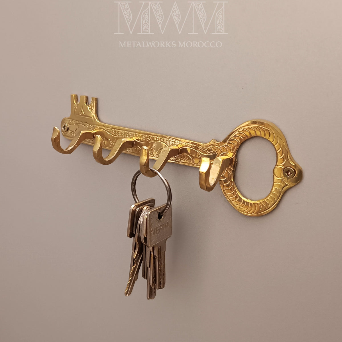 Unlacquered Brass Key Holder For Wall – Entryway Handmade Key rack