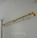 Unlacquered Brass Pot Rack Wall Mount For Kitchen - Pan Rack Or holder Hooks