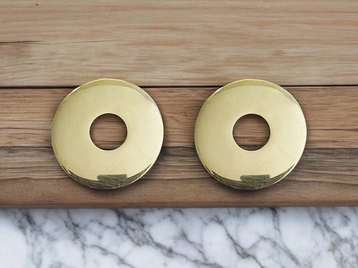 Brass Wall Faucet Escutcheons - Unlacquered Finish - Pair
