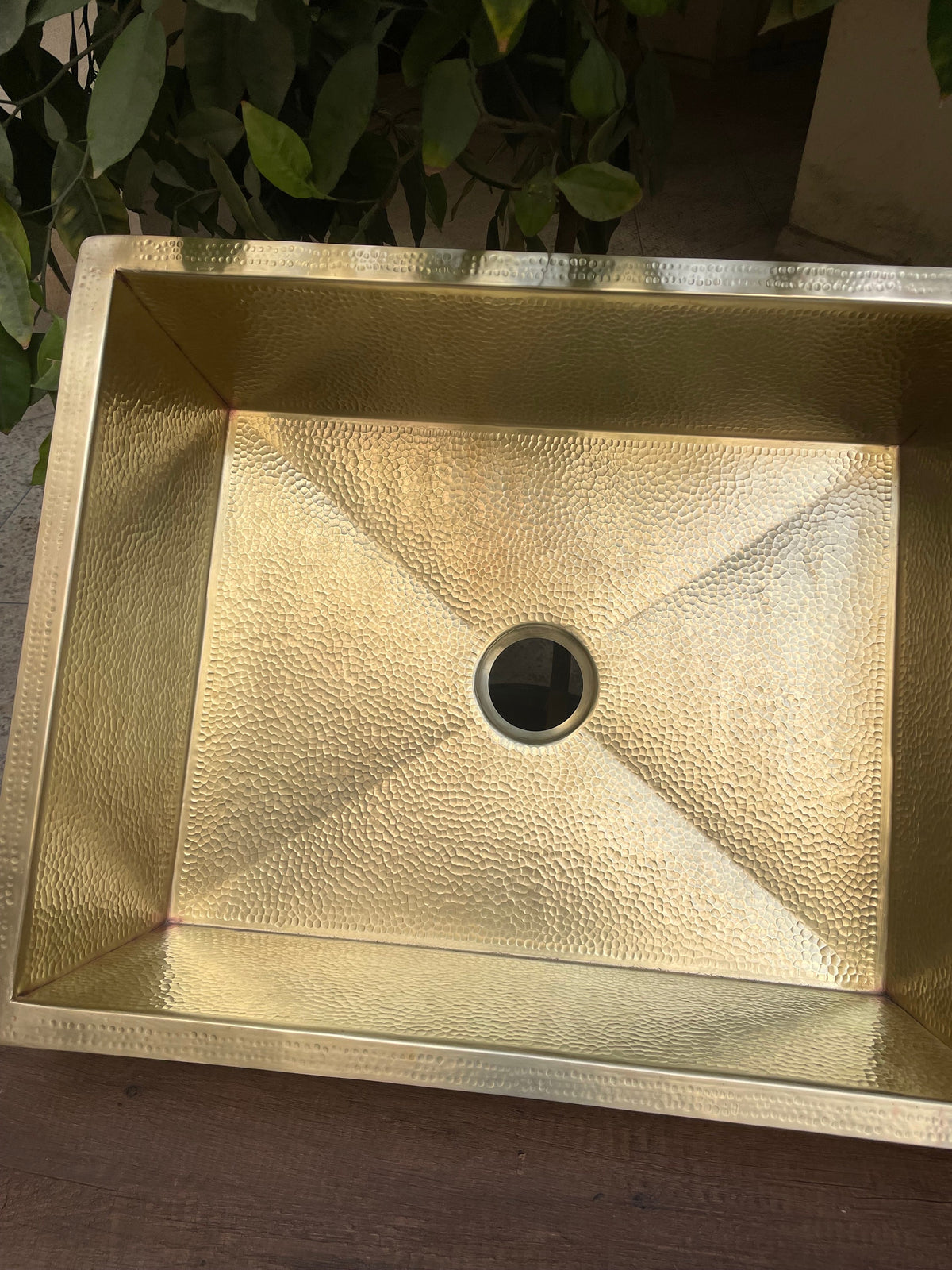 Solid Unlacquered Brass Undermount Hammered Sink