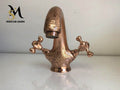 Handcrafted Copper Finish Bathroom Faucet: Solid Brass, Farmhouse Style