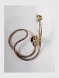 Unlacquered Brass wall mixer for bath/shower with Hand shower Flexible hose