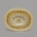 Petal-Etched Solid Brass Oval Drop-In Sink