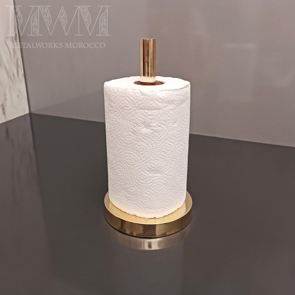 Unlacquered Brass Paper Towel Holder Countertop - Free Standing