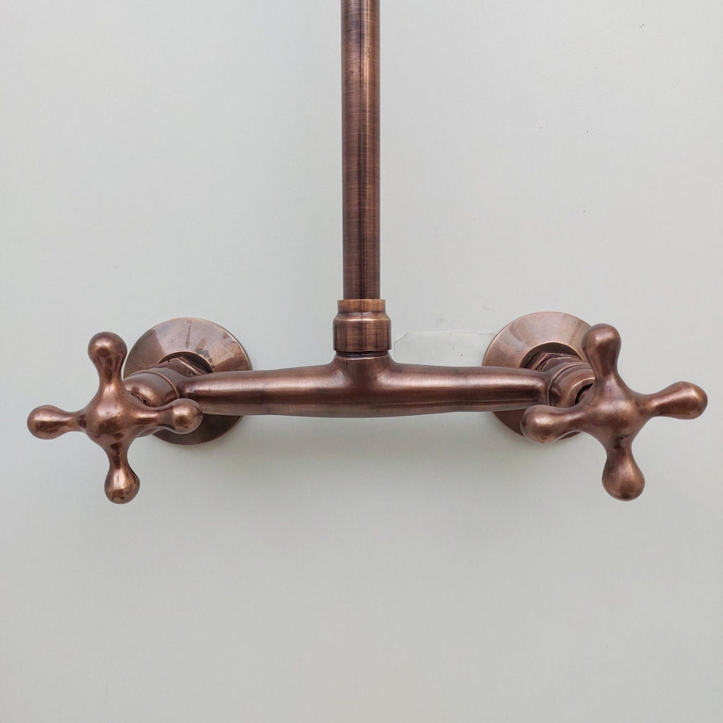 Antique Copper Finish Gooseneck Wall-Mount Faucet