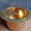 Hammered Unlacquered Brass Round Sink