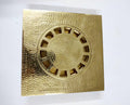 Solid Brass Floor Drain Hammered, Unlacquered Hammered Brass Floor Drain, Handmade Unlacquered Floor Drain, Bathroom Acc