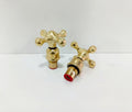 Brass Faucet Handles, Cross Handles, Unlacquered Brass