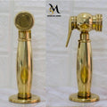 Handmade Solid Brass Kitchen Sprayer - Unlacquered Finish