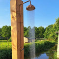 Unlacquered Solid Copper Rain Shower Head, Large Round Handcrafted Vintage Showerhead, Works Outdoor