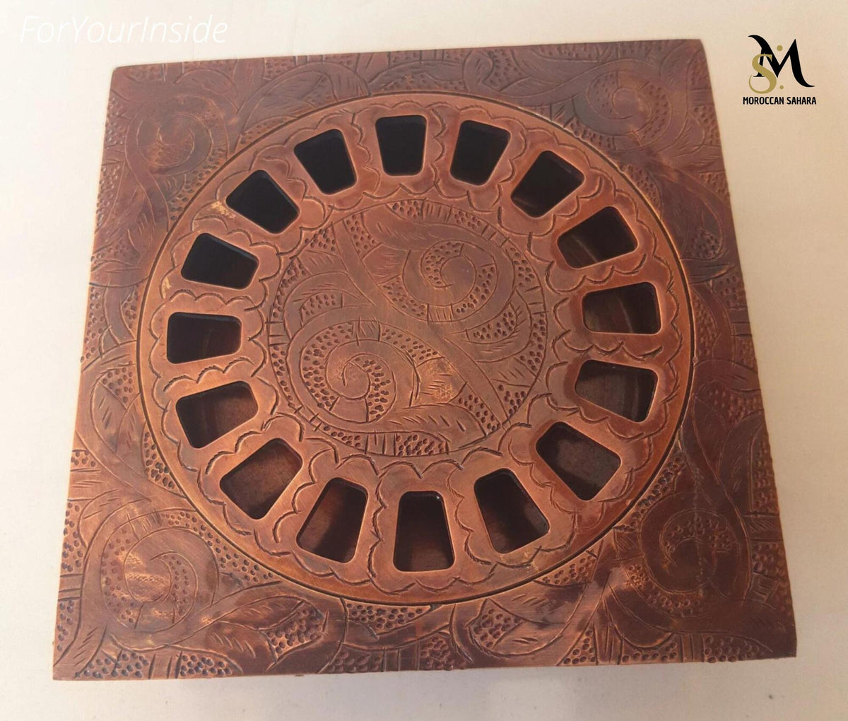 Engraved Square Shower Drain made of Solid Copper,Copper drain