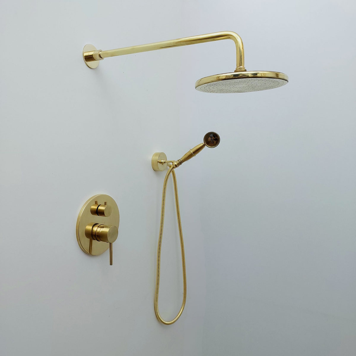 Unlacquered Brass Concealed Shower System