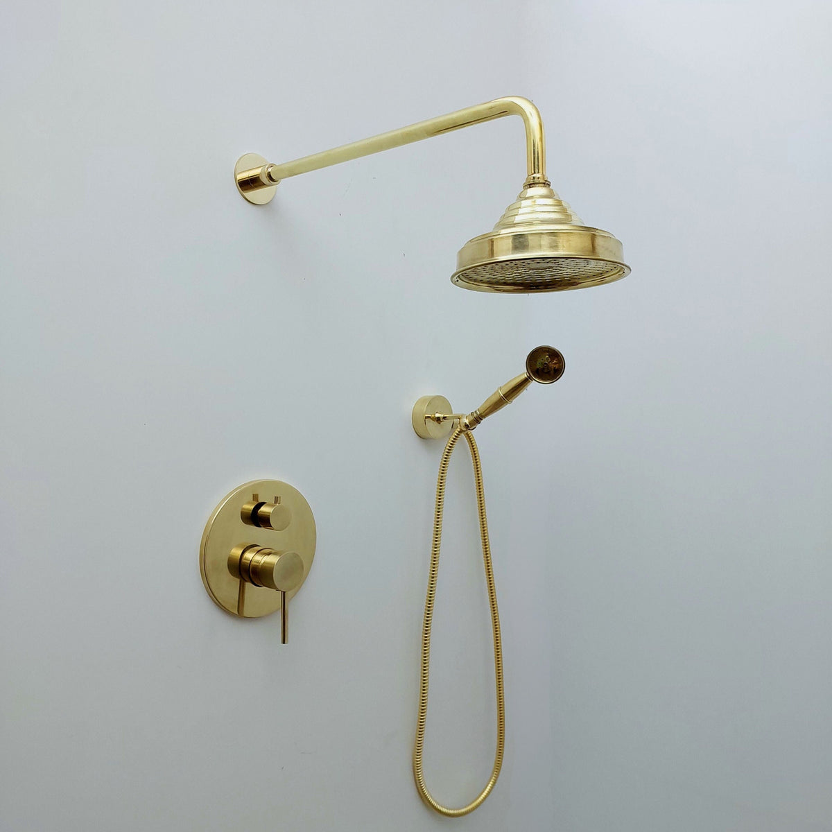 Unlacquered Brass Shower System