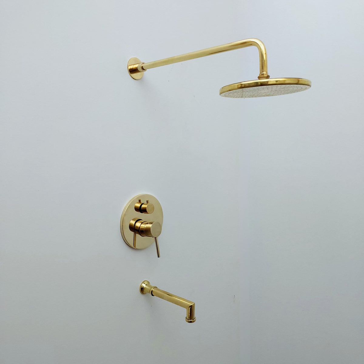 Unlacquered Brass Concealed Shower System