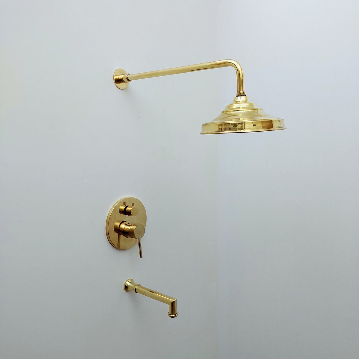 Unlacquered Brass Shower System