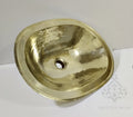 Handcrafted Oval Solid Brass Sink: Unlacquered Bathroom Vanity