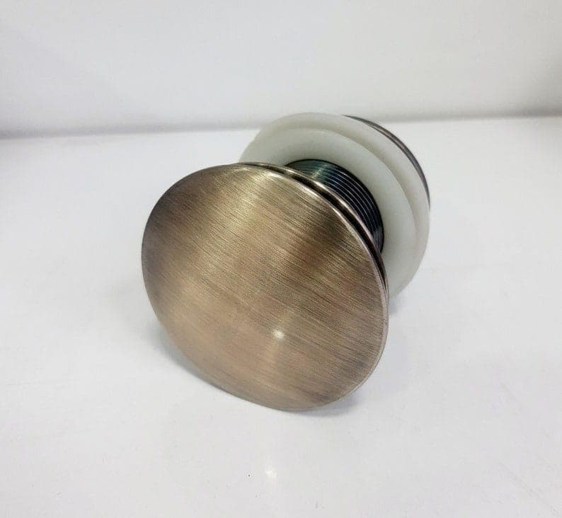 Solid Brass Drain,push Up Button, Solid brass sink drain, Pop Up Drain bronze, Bathroom Sink Drain, Brass Sink Drain, co