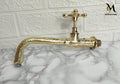 Engraved Brass Water Faucet: Antique Moroccan Garden Tap