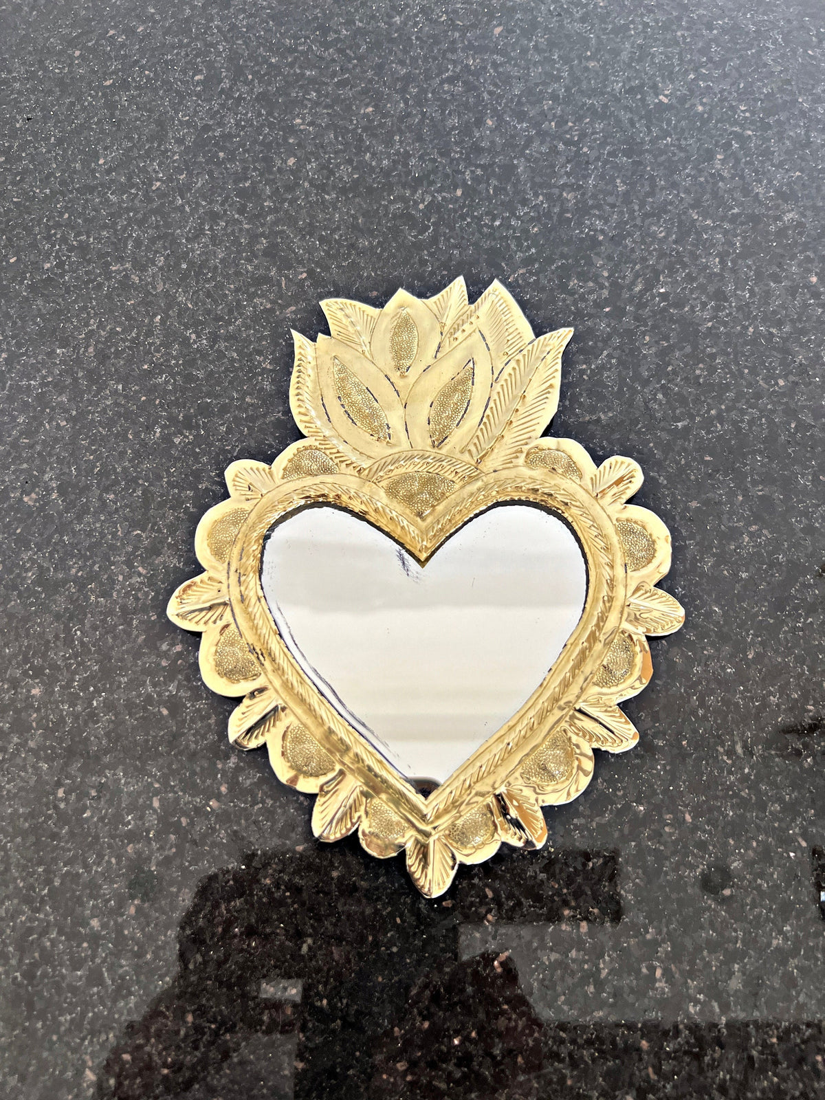 Boho Brass Heart Mirrors, mini mirror, Asymmetrical Wavy Mirror, Brass Mirror Puddle Mirror Aesthetic Mirror Wall Mirror