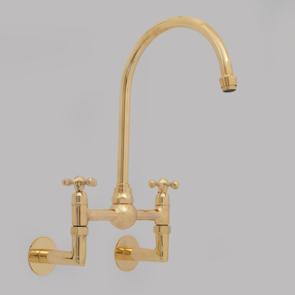 8" Wall Mount Bridge Faucet, Brass Sink Faucet, Wall-Mount Kitchen Faucet