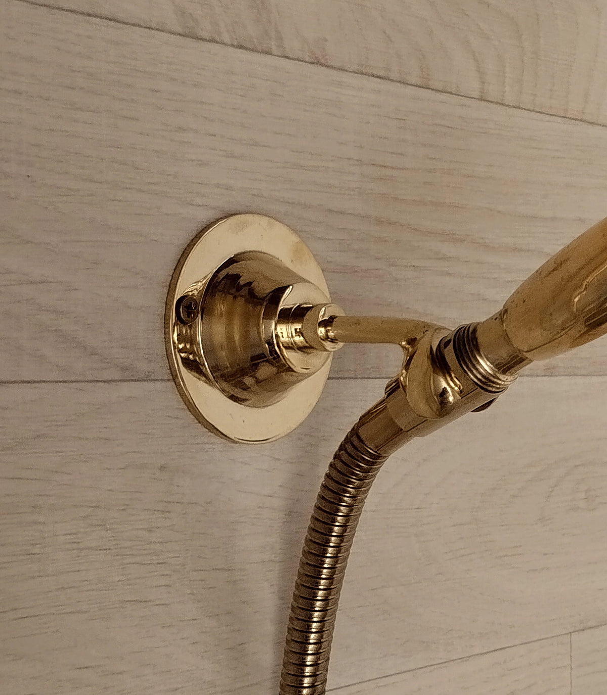 Unlacquered Brass Wall-Mount Hand Shower Holder