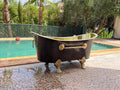 Antique Brass Freestanding Bathtub, Vintage Clawfoot Tub, Moroccan Black bathtub, Customizable Brass Bathtub