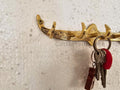 Moroccan Solid Brass Key Holder for Wall - key holder for wall unique - Antique Brass Floral Key Hook - Brass Key Hooks 