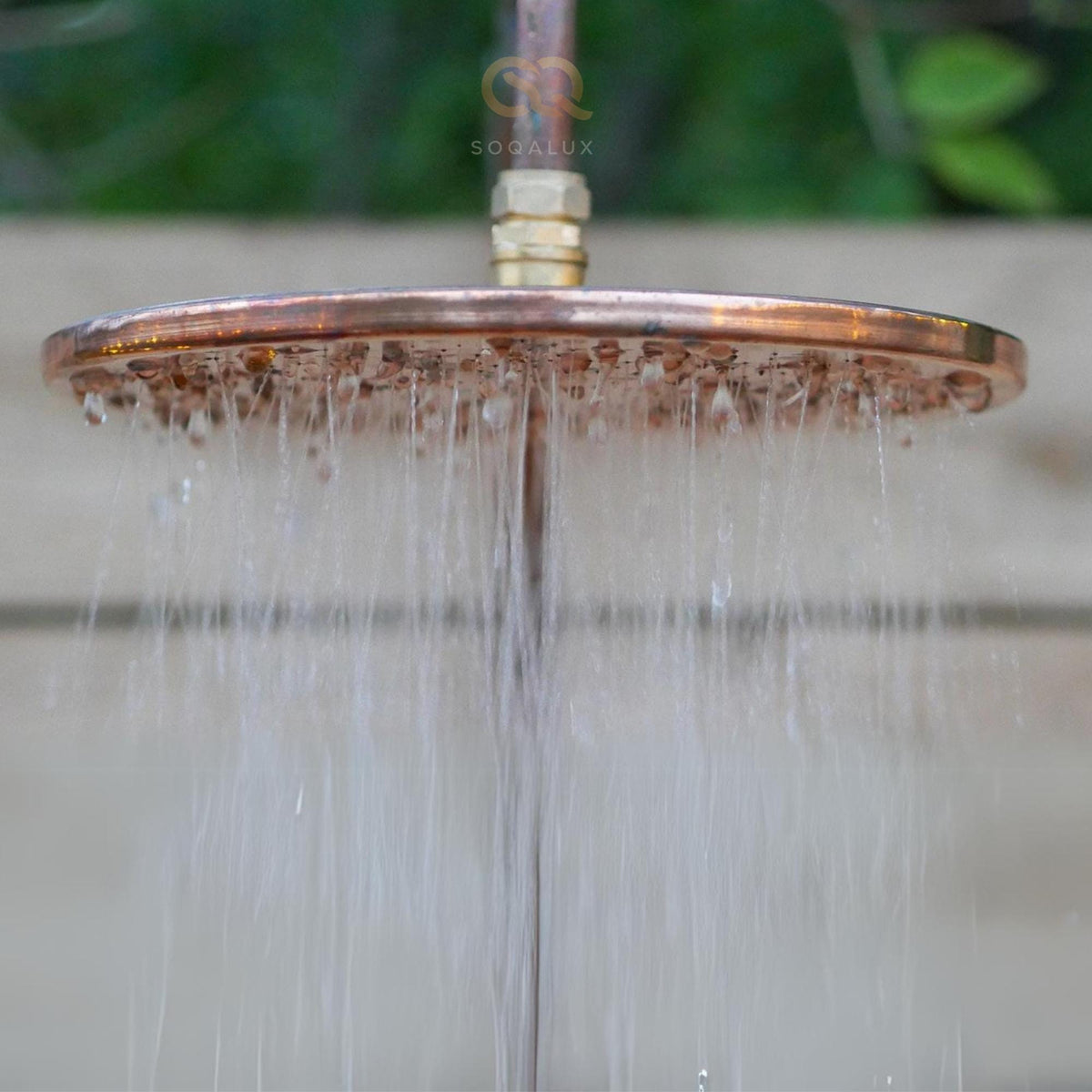 Unlacquered Solid Copper Rain Shower Head, Outdoor showerHead