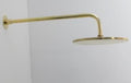 Solid Brass Rainfall Shower Head with Extension Arm - Unlacquered Finish
