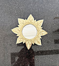 Sunflower mirror, Flower Shape, small mirror, Irregular Brass Mirror Bathroom Wall Decor Wavy Mirror, wall Asymmetrical 