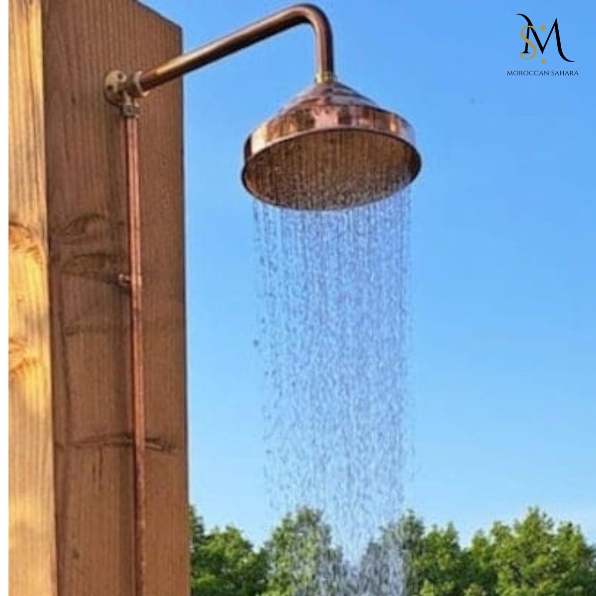 Unlacquered Solid Copper Rain Shower Head: Handcrafted Outdoor Shower