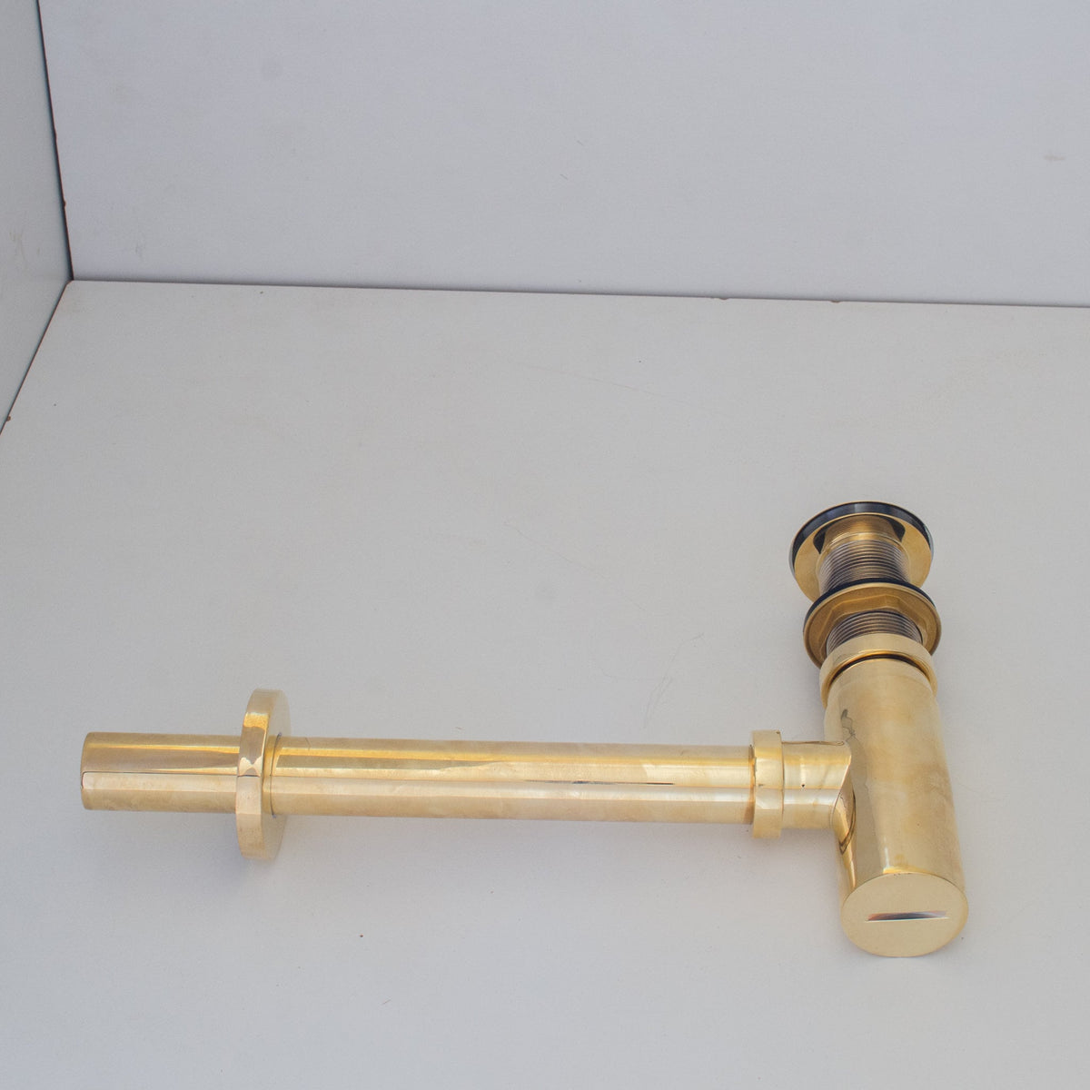 Solid Brass P-trap, Sink Waste Trap Drain Kit With Push-up Button, Bathroom Sink P-trap