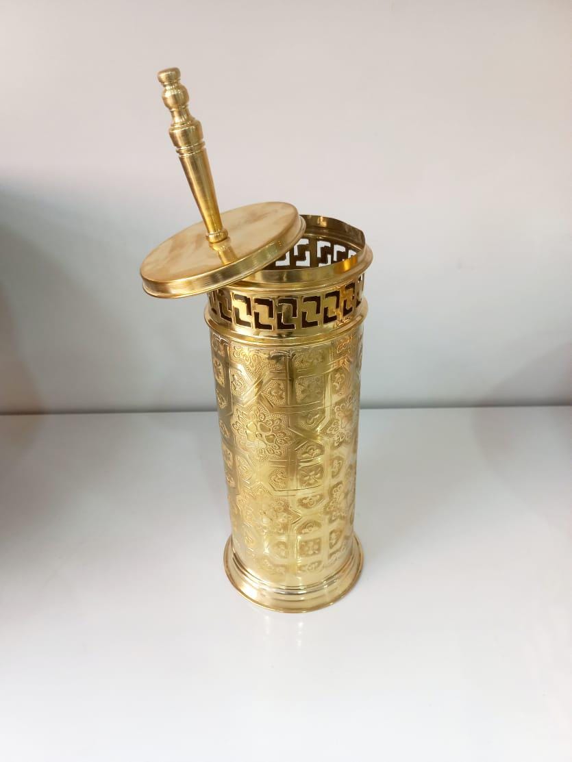 Handcrafted Moroccan Brass Toilet Brush Holder, Unlacquered Brass toilet brush, Toilet Brushes, Moroccan bathroom decor