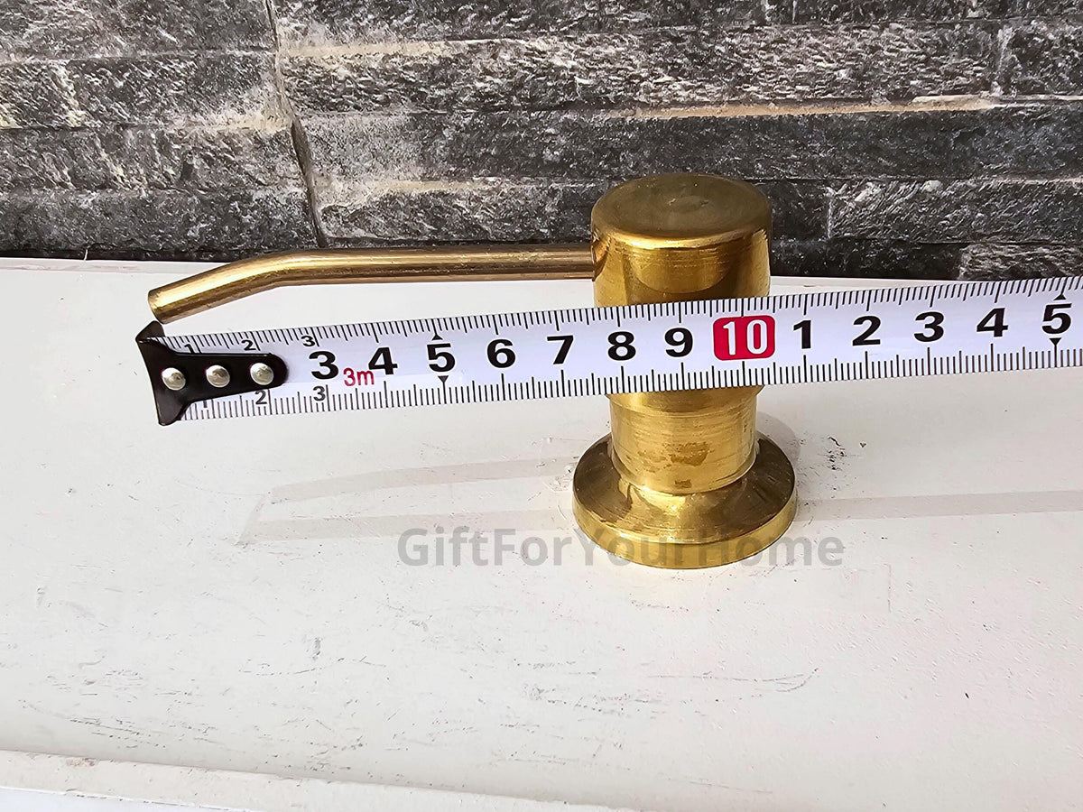 Unlaquered brass soap dispenser - Uncoated Brass Built-In Soap Dispenser - Brass soap pump