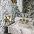 Solid Brass Wall Mounted Faucet, Unlacquered Brass Bathroom Faucet, 5" Spout Reach Faucet for Small Sink