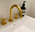 Unlacquered Solid brass bathroom vanity 3 holes faucet, deck mount faucet, brass bathroom faucet, vanity faucet, vanity 