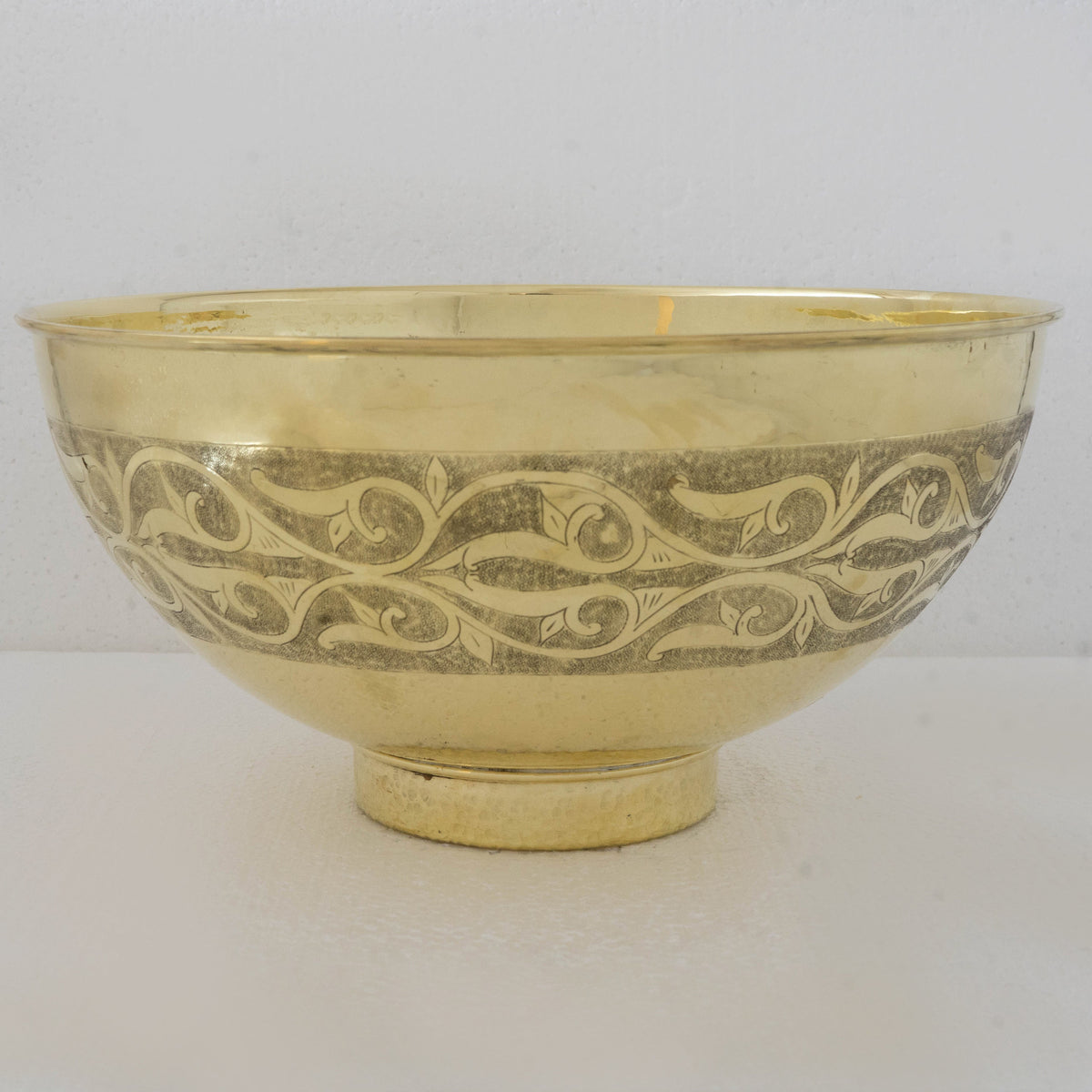 Handcrafted Vessel Sink Engraved Solid Brass Vessel Sink, Customizable Brass Sink