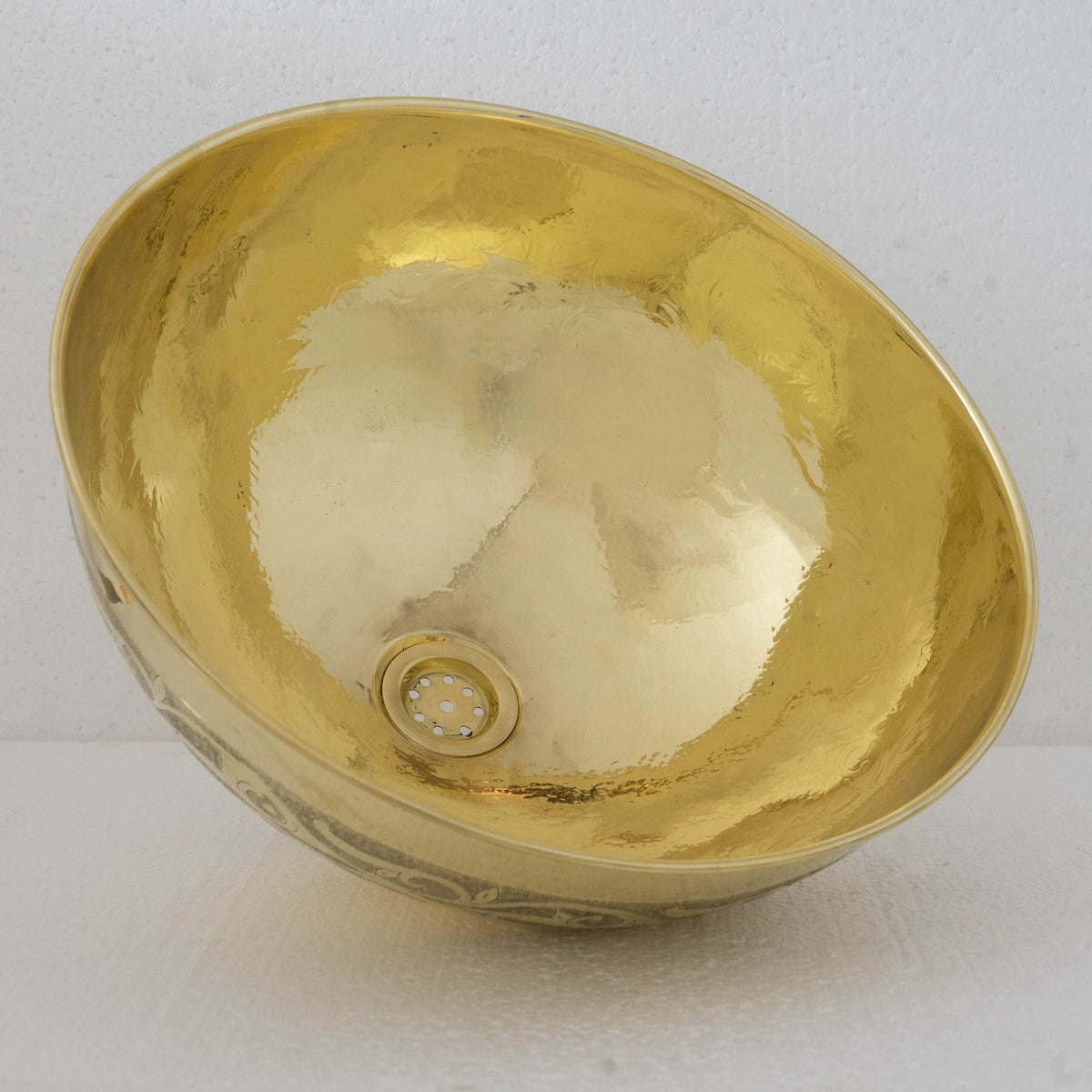 Handcrafted Vessel Sink Engraved Solid Brass Vessel Sink, Customizable Brass Sink
