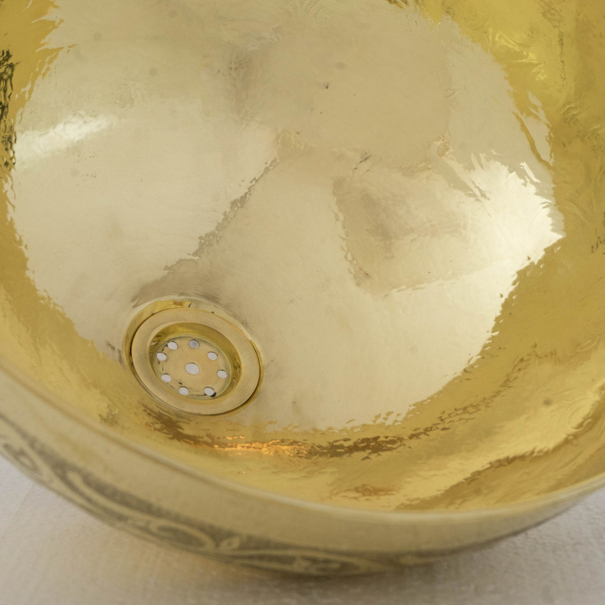 Handcrafted Vessel Sink Engraved Solid Brass Vessel Sink, Customizable Brass Sink
