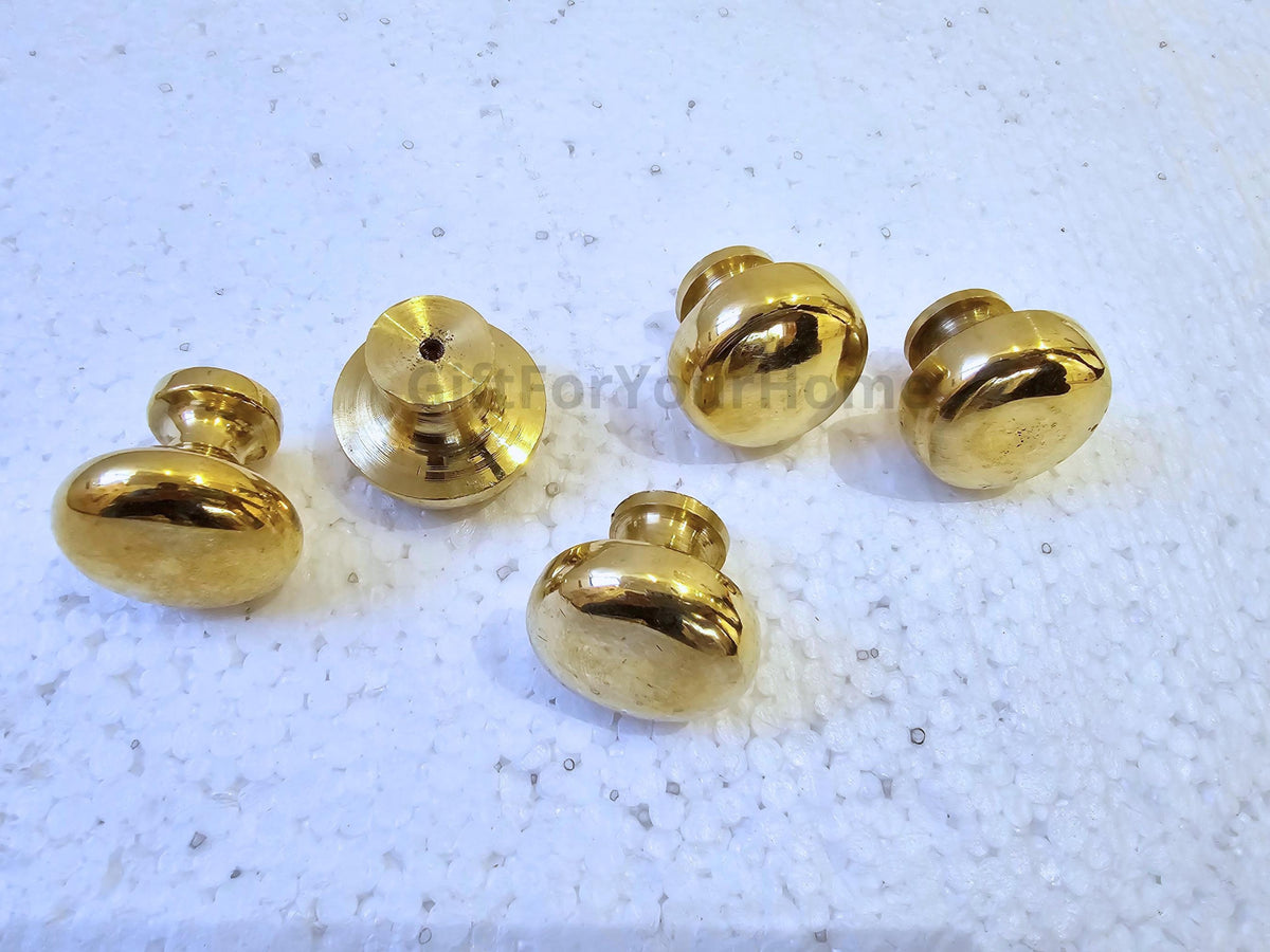 Unlacquered Brass Cabinet Knobs – Solid Brass Drawer Pulls – Vintage Gold Mushroom Knob – Handmade Brass Cupboard Handle