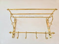 Moroccan Hooks brass - Solid Brass Embossed Coat - Unlacquered Brass Bathroom Shelf With Hooks For Clothes And Towels