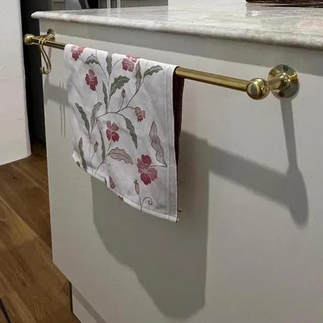 Handmade Unlacquered Brass Towel Bar