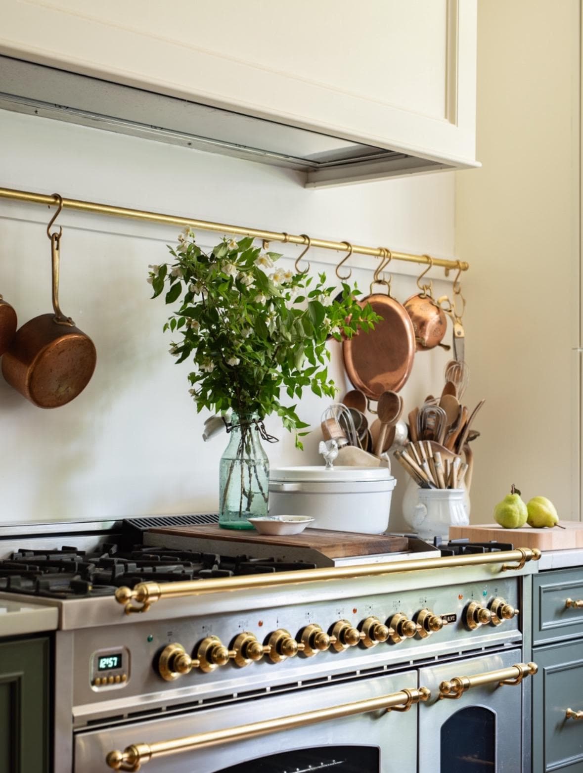 Brass hanging rail – brass pot rack