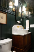 Unlacquered Brass Wall-Mounted Faucet, Luxury Bathroom Faucet, Rustic Industrial Design