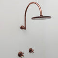 Antique Shower System with Copper Finish & Round Rain Shower Head