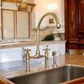 Unlacquered Brass Kitchen Faucet: Vintage Bridge Tap